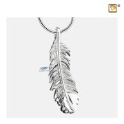 Feather-design pendant for ashes