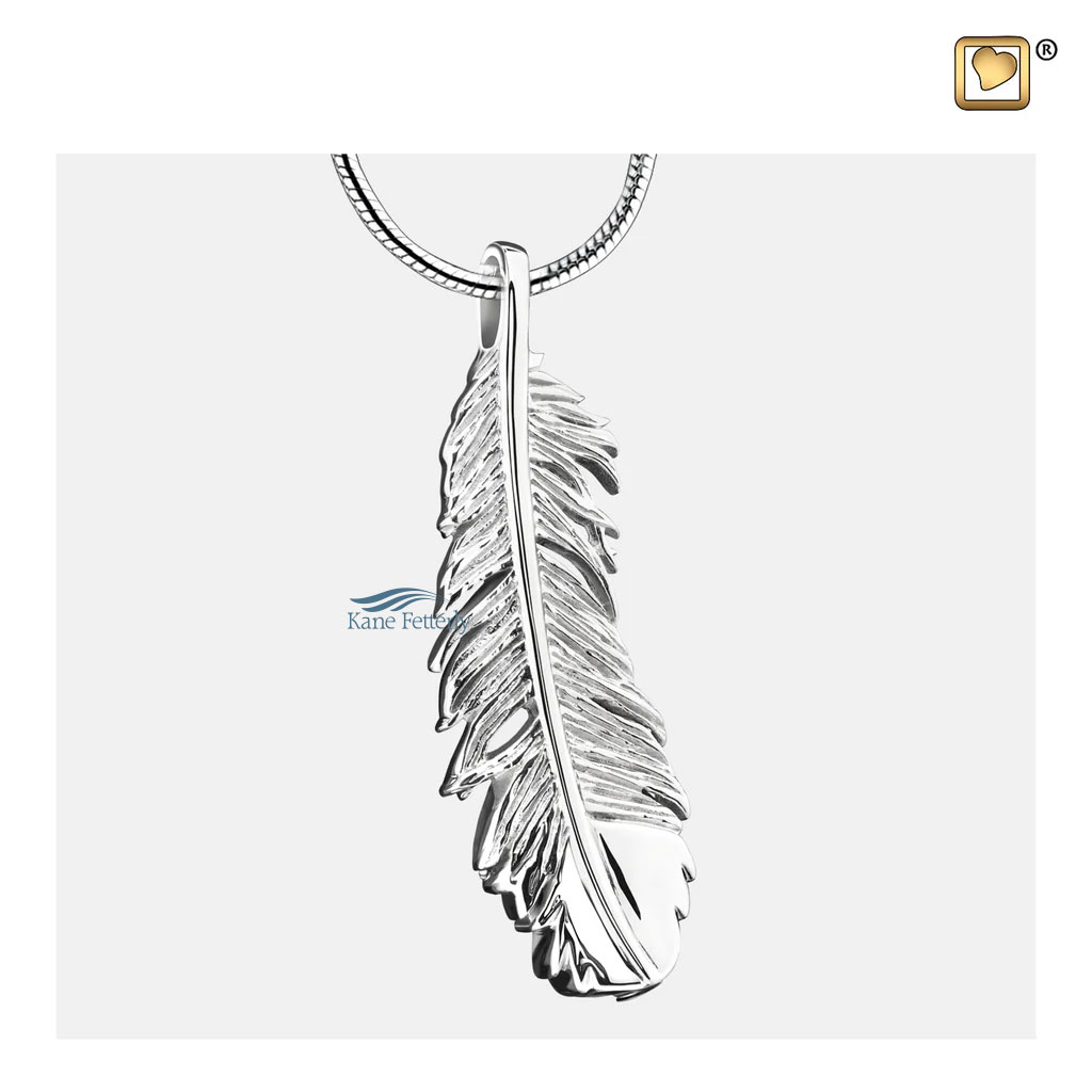 Feather pendant for ashes