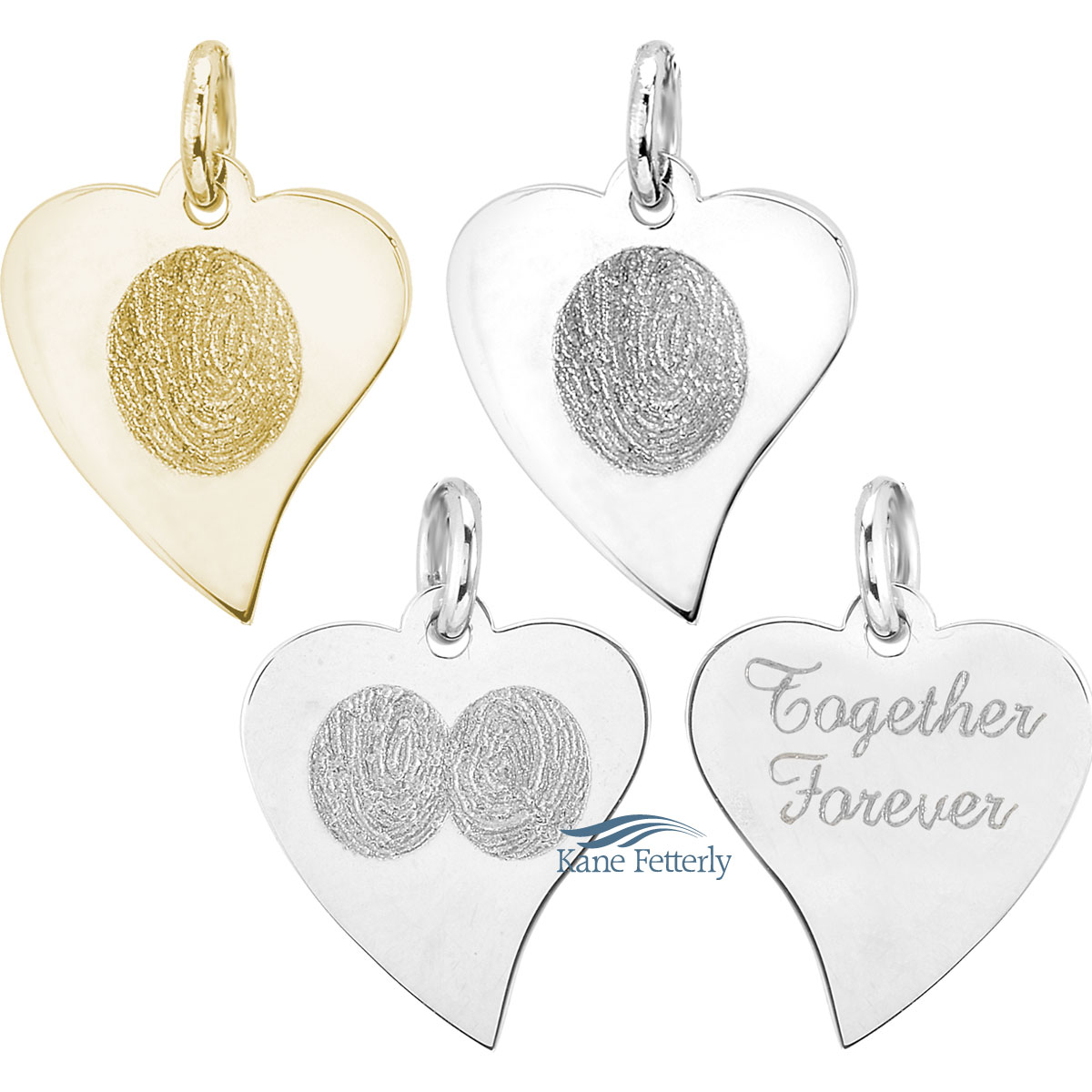 Heart pendants with fingerprints