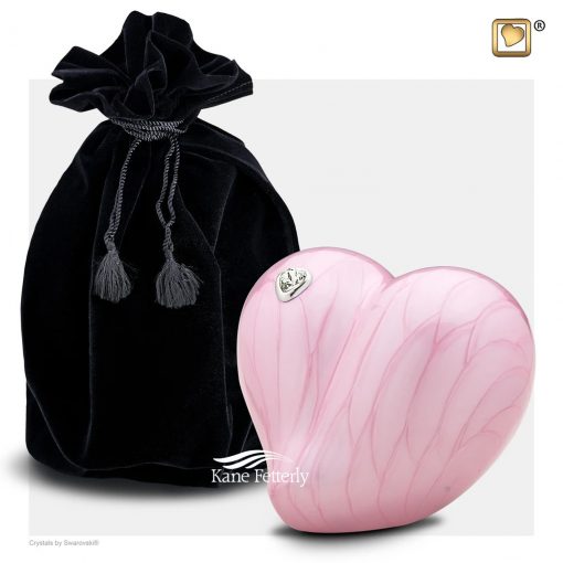 Pink heart urn for baby
