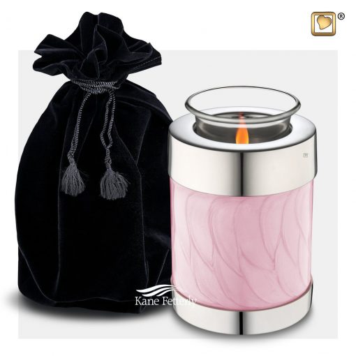 Pink tealight candle holder miniature urn