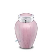 Brass medium-sized urn with a pink pearl finish