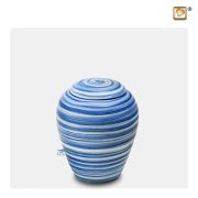 Clay miniature urn featuring natural blue pigments
