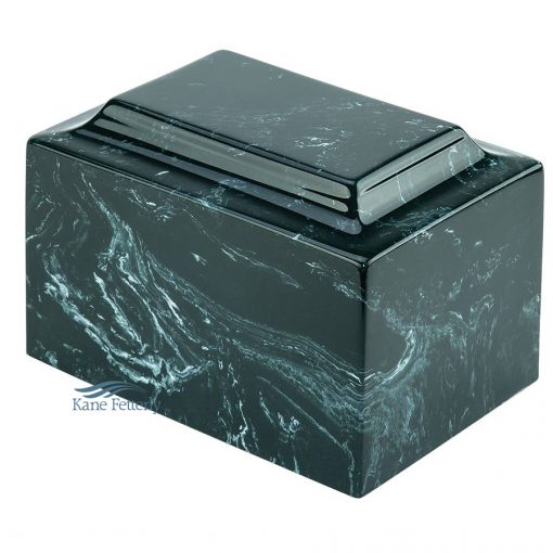 Green agglomerate marble urn