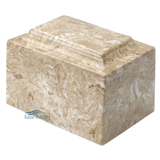 Beige cultured marble urn