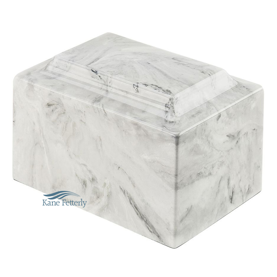 Light grey agglomerate marble urn