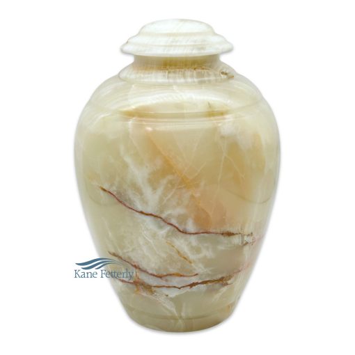 Natural onyx marble urn.