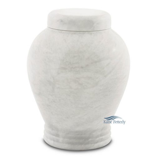 White marble urn
