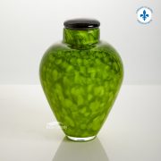 Lime green hand-blown glass urn