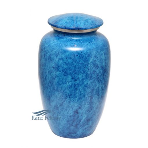 Blue sky aluminum urn
