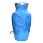 Blue aluminum urn