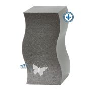 Zinc urn with silver butterfly