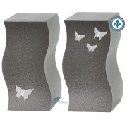 Double urn with butterflies