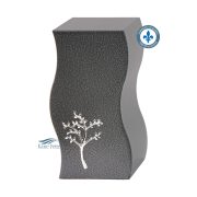 Urn with silver tree ornament