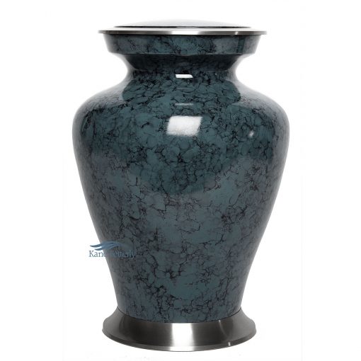 Dark grey aluminum urn with marble finish