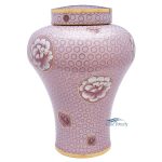 Pink cloisonné urn