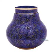 Blue and black cloisonné urn