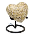 Cloisonne heart miniature urn