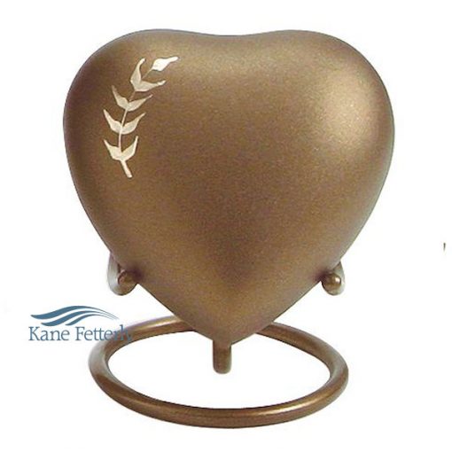 Heart miniature urn with wheat