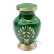 Green Miniature Urn with Tree of Life