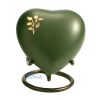 Green heart miniature urn with tree of life motif
