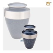 Blue and silver miniature urn