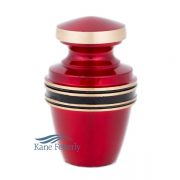 U86593 Red and gold brass miniature urn