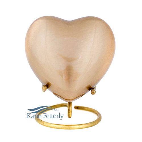 U86594H Gold heart miniature urn