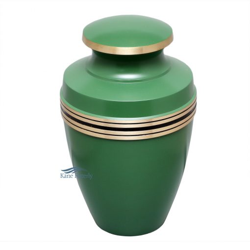 Green brass urn