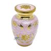 U86715K Pink brass miniature urn with sunflowers