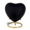Black heart miniature urn