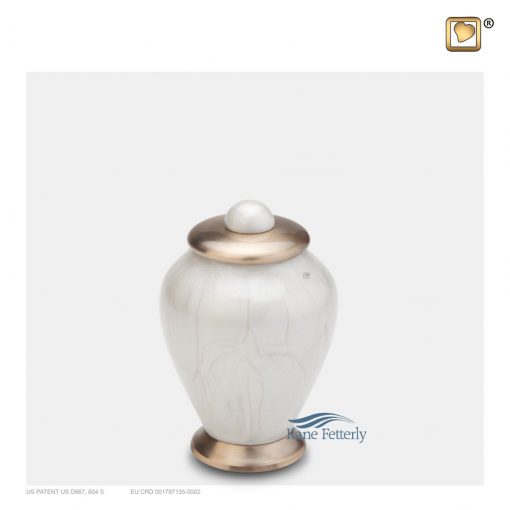 White and gold miniature urn