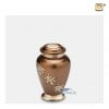 Brass urn with gold leaves