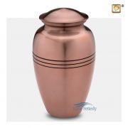 Brass urn, copper finish
