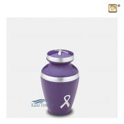 Violet miniature urn with ribbons