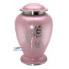 Pink brass urn with silver rose