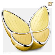 Two-tone yellow butterfly urn