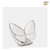Butterfly miniature urn, white pearlescent finish.