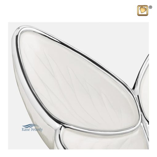 Urne à capacité moyenne en forme de papillon avec finition blanc