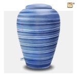 Clay urn featuring natural blue pigments