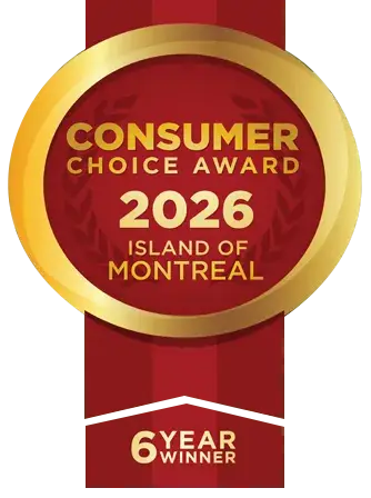 Logo of Consumer Choice Award 2026, Island of Montreal, Kane Fetterly 6 year winner.